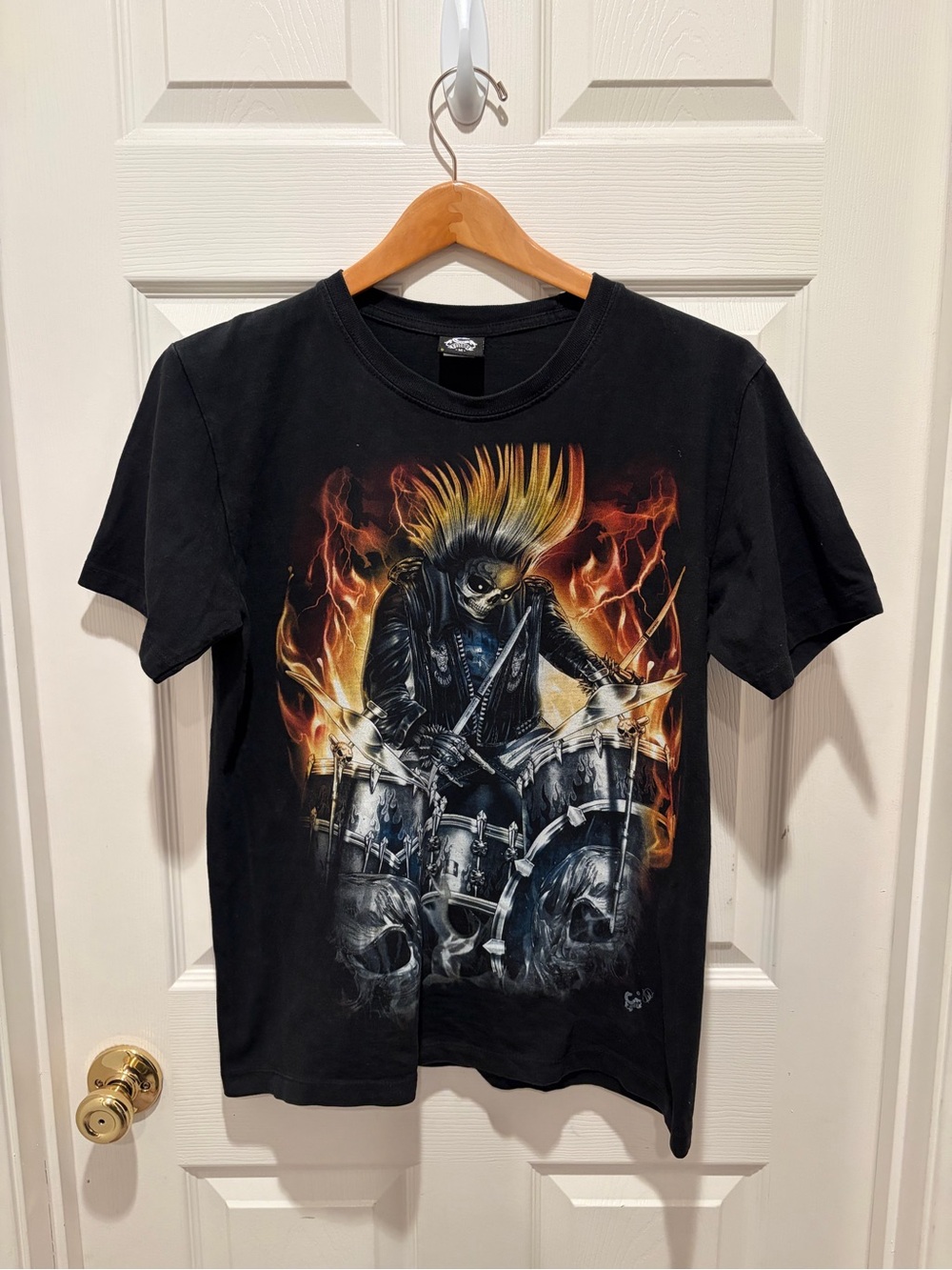 Caballo Men's M Black Skull Graphic Print Short Sleeve Crew Neck T-Shirt